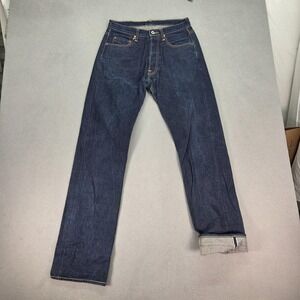 Evers Selvedge Jeans Mens Fits 28x32 Blue Straight Leg Buckle Back